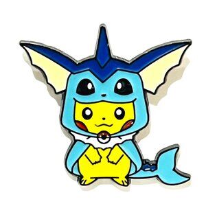 Pokemon Inspired Pikachu Vaporeon Fan Made Enamel Pin